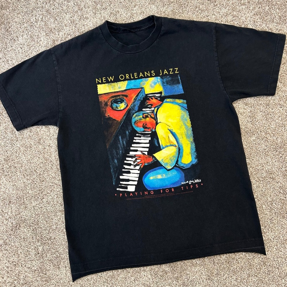 Playing For Tips New Orleans Jazz Margaret Slade Kelly‎ Shirt NO SIZE TAG Piano